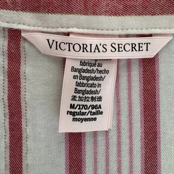 NWOT VICTORIA'S SECRET Flannel Pajama Cozy PJ Set Red Candy Cane Stripe M - Picture 12 of 15